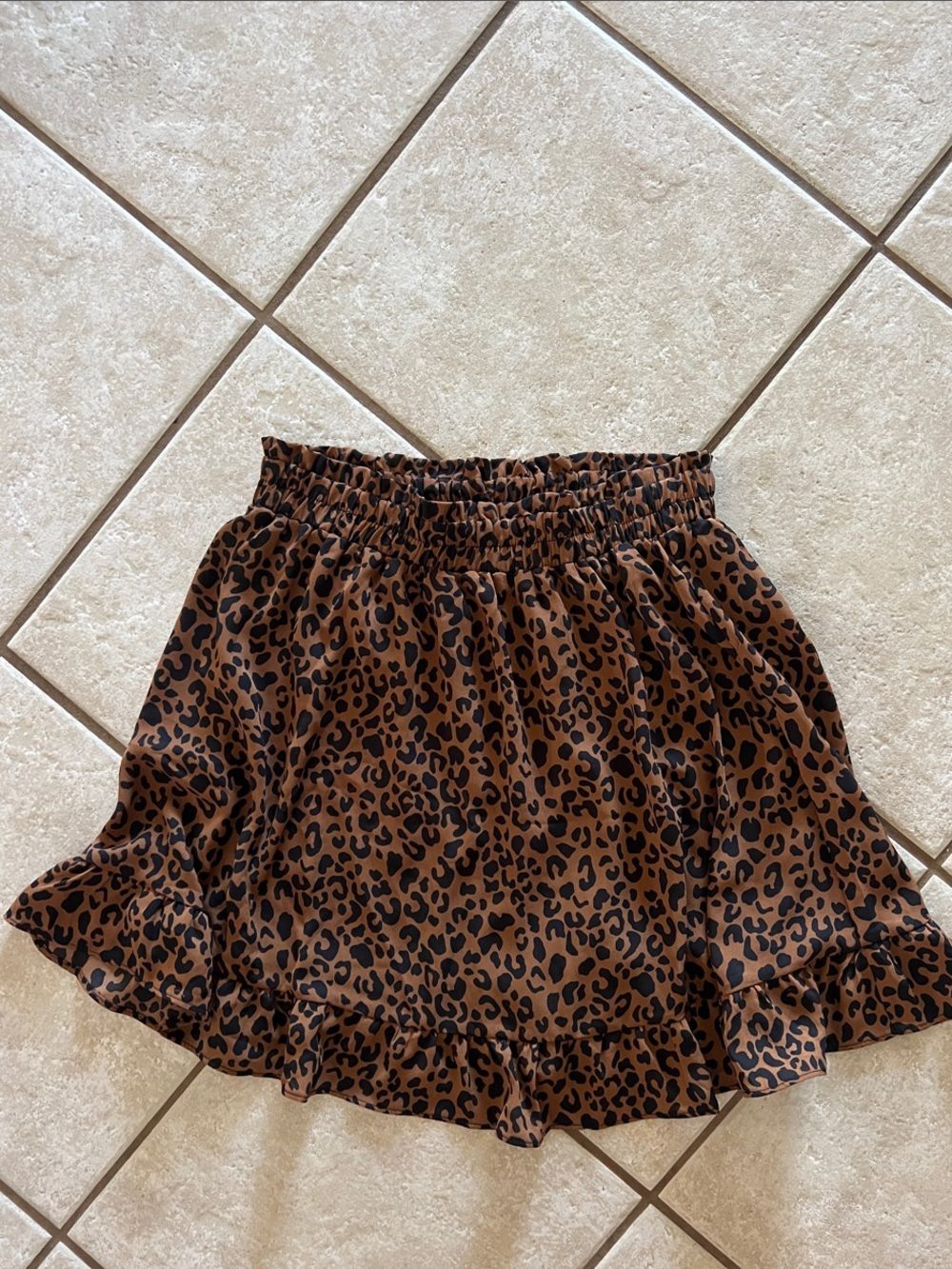Sienna Sky Brown and Black Leopard Print Mini Skirt